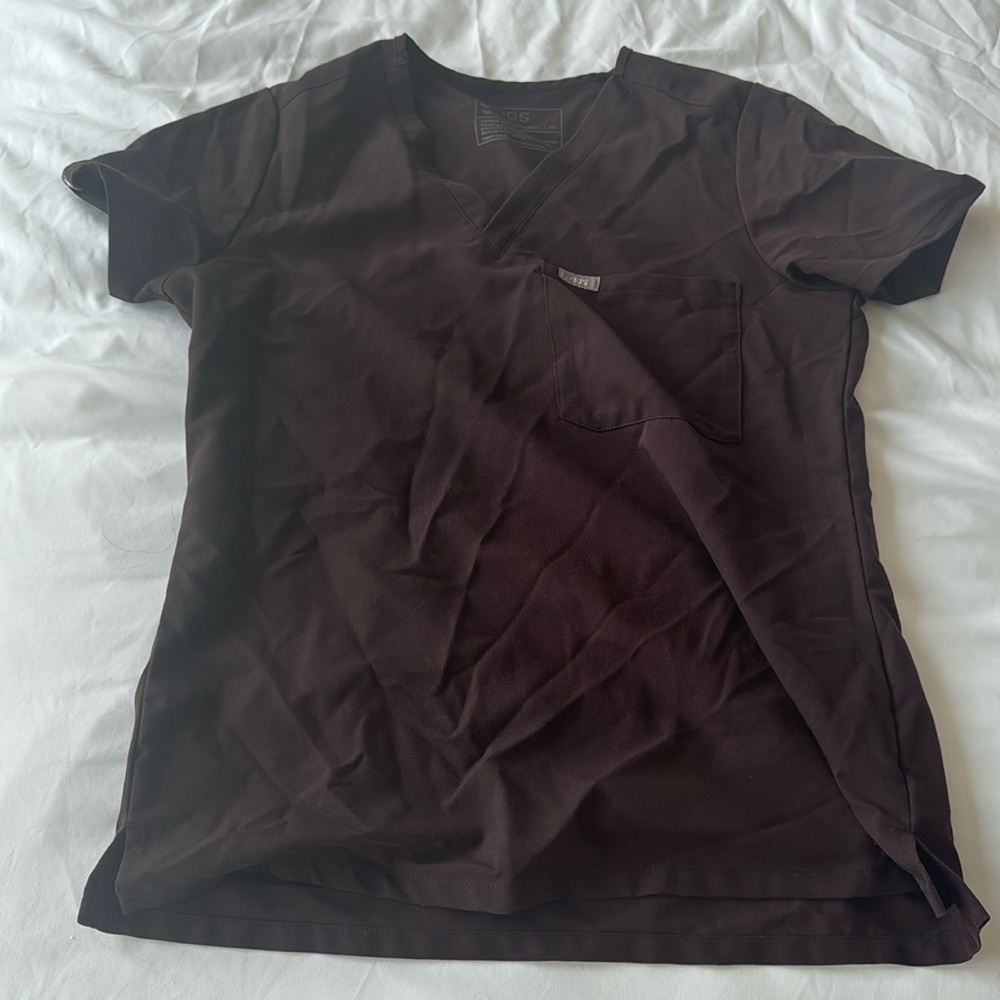 Womens figs extra small one pocket scrub top espresso